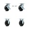 Service Caster 5 Inch Phenolic Caster Set with 2 Brakes/Swivel Lock 2 Rigid SCC-30CS520-PHR-TLB-BSL-2-R-2 - alternate 1
